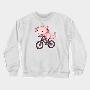 axolotl funny Biking Crewneck Sweatshirt